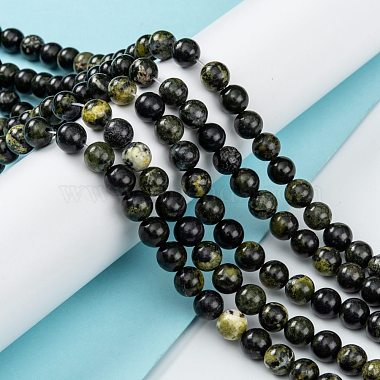 Chapelets de perles en serpentine naturelle(G-F709-01)-4