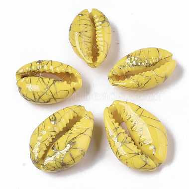 Perles de coquille de cauris naturelles peintes à la bombe(X-SSHEL-R047-03-A10)-2