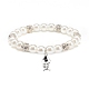 Bracelet extensible perlé imitation perle et strass en plastique abs avec breloque en alliage pour femme(BJEW-JB08526-04)-1