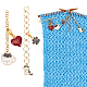 2Pcs 2 Style Cat Heart Alloy Enamel Beaded Knitting Row Counter Chains(HJEW-AB00691)-1