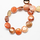 Flat Round Gemstone Natural Red Agate Stone Beads Strands(G-S110-03)-2