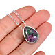 Natural Ruby in Zoisite Teardrop Urn Ashes Pendant Necklace(BOTT-PW0005-24C)-1