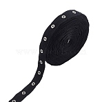 Sewing Snap Tape Band, Metal Snap Buttons Fastener Replacement, for Baby Lingerie Crotch Sewing, Black, 20x2.5~4mm, about 10yards/set(SNAP-WH0001-02B)