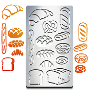 BBQ Daily Theme Custom Stainless Steel Metal Stencils, for DIY Scrapbooking/Photo Album, Decorative Embossing, Matte Stainless Steel Color, Food Pattern, 177x101x0.5mm(DIY-WH0289-050)