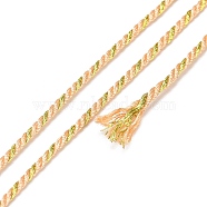 Polycotton Filigree Cord, Braided Rope, with Plastic Reel, for Wall Hanging, Crafts, Gift Wrapping, PeachPuff, 1.2mm, about 27.34 Yards(25m)/Roll(OCOR-E027-02B-14)