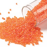 TOHO Round Seed Beads, Japanese Seed Beads, (174BF) Transparent AB Frost Hyacinth, 11/0, 2.2mm, Hole: 0.8mm, about 1110pcs/10g(X-SEED-TR11-0174BF)