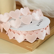 9M Valentine's Day Polyester Love Heart Ribbon Trim, Garment Accessories, Gift Packaging, Misty Rose, 1 inch(25mm), about 9.84 Yards(9m)/Roll(PW-WG79054-21)