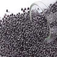 TOHO Round Seed Beads, Japanese Seed Beads, (1064) Concord Grape Lined Crystal Luster, 11/0, 2.2mm, Hole: 0.8mm, about 1110pcs/10g(X-SEED-TR11-1064)