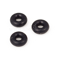 Rubber O Rings, Donut Spacer Beads, Fit European Clip Stopper Beads, Black, 3.5x1.5mm, 1.2mm Inner Diameter(KY-G011-02B)