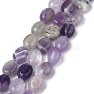 Natural Amethyst Beads Strands,, Oval, 8x6x3.5~4mm, Hole: 1mm, about 45~52pcs/strand, 15.16~15.74 inch(38.5~40cm)(G-Z006-A16)