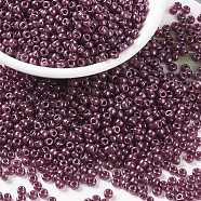 MIYUKI Round Rocailles Beads, Japanese Seed Beads, 8/0, (RR313) Cranberry Gold Luster, 3mm, Hole: 1mm, about 2111~2277pcs/50g(SEED-X0055-RR0313)