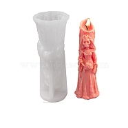 DIY Halloween Theme Ghost Bride-shaped Candle Making Silicone Molds, Resin Casting Molds, Clay Craft Mold Tools, White, 185x61mm, Inner Diameter: 57mm(DIY-D057-05B)