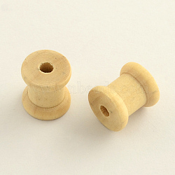 Wooden Empty Spools for Wire and Thread Cord, Thread Bobbins, BurlyWood, 14x13mm, Hole: 4~5mm(WOOD-Q018-21)