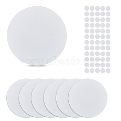 8Pcs PP Plastic Frosted Blank Plate, Wall Hole Cover Ceiling Cover Plate, Circle Electrical Box Cover Sheets, Flat Round, with 60Pcs Plastic Stickers, White, 152x1mm(DIY-FH0005-42)