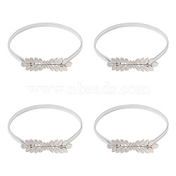 Curtain Tieback, Alloy Spring Design, Suitable for Most Curtains, Easy to Use, Leaf, Platinum, 439x9x3.5mm(EL-TAC0001-05P)