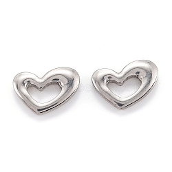 304 Stainless Steel Linking Rings, Heart, Stainless Steel Color, 12x17x3mm(X-STAS-M291-05B-P)