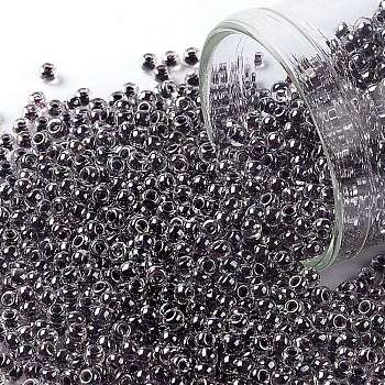 TOHO Round Seed Beads, Japanese Seed Beads, (1064) Concord Grape Lined Crystal Luster, 11/0, 2.2mm, Hole: 0.8mm, about 1110pcs/10g