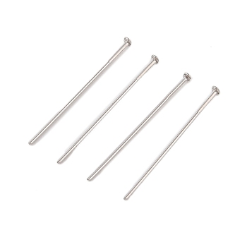 304 Stainless Steel Flat Head Pins, Stainless Steel Color, 20x0.5mm, Head: 1.2mm