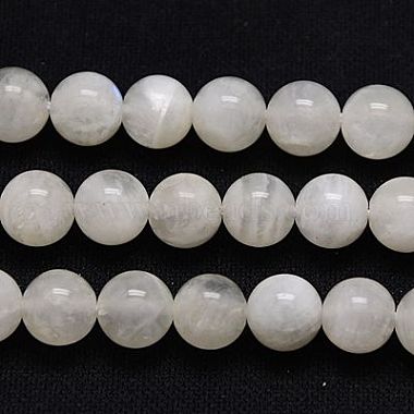 8mm White Round Moonstone Beads