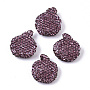 Lilac Fruit Polymer Clay+Glass Rhinestone Beads(RB-T017-07D)