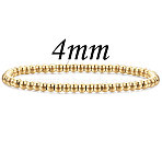 4MM Adjustable 304 Stainless Steel Round Beaded Stretch Bracelets for Women, Real 18K Gold Plated(UQ9222-2)