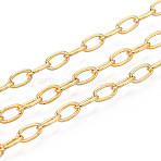 Brass Cable Chains, Soldered, with Spool, Golden, 4x2x0.5mm, about 32.81 Feet(10m)/Roll(CHC-T018-58G)