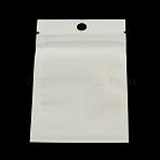 Pearl Film Plastic Resealable Packaging Bags, with Hang Hole, Top Seal, Self Seal Bag, Rectangle, White, 10x7cm, inner measure: 7x6cm(OPP-R002-05)