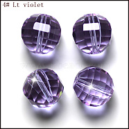 Imitation Austrian Crystal Beads, Grade AAA, Faceted, Round, Lilac, 6mm, Hole: 0.7~0.9mm(SWAR-F079-6mm-04)