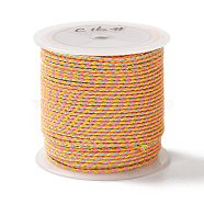 4-Ply Cotton Cord, Handmade Macrame Cotton Rope, with Gold Wire, for String Wall Hangings Plant Hanger, DIY Craft String Knitting, Orange, 1.5mm, about 21.8 yards(20m)/roll(OCOR-Z003-C11)