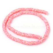 Handmade Polymer Clay Beads Strand. DIY Accessories for Bracklet & Necklace Making, Flat Round, Salmon, 6x1mm, Hole: 1.5mm, about 330pcs/strand, 15.35''(39cm)(CLAY-TAC0002-01B-02)