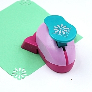 Plastic Paper Corner Craft Hole Punches, Paper Puncher for DIY Paper Cutter Crafts & Scrapbooking, Random Color, Flower, 70x60mm(PW-WG87153-03)