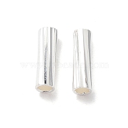 Rack Plating Brass Tube Beads, Lead Free & Cadmium Free Free, 925 Sterling Silver Plated, 3x10mm, Hole: 2mm(KK-R149-02B-S)