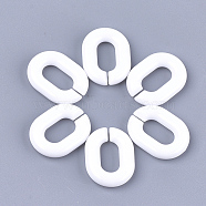 Acrylic Linking Rings, Quick Link Connectors, For Jewelry Chains Making, Oval, White, 19x14x4.5mm, Hole: 11x5.5mm(X-OACR-S029-54B-01)