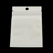 Pearl Film Plastic Zip Lock Bags, Resealable Packaging Bags, with Hang Hole, Top Seal, Self Seal Bag, Rectangle, White, 10x7cm, inner measure: 7x6cm(OPP-R002-05)