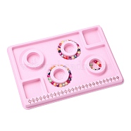 PE Bead Design Boards, Bracelet Design Board, with Graduated Measurements, DIY Beading Jewelry Making Tray, Rectangle, Pink, 29x20x1.6cm(TOOL-YWC0003-08)