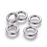 304 Stainless Steel Spring Gate Rings, O Rings, Ring, Stainless Steel Color, 18x3.3mm, Inner Diameter: 11mm(X-STAS-D070-01P)