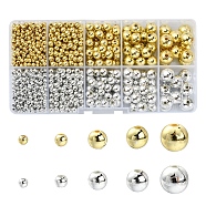 ABS Plastic Beads, Eco-Friendly Electroplated Beads, Round, Mixed Color, 3~10mm, Hole: 1.4~2.3mm, 1403pcs/box(KY-YW0001-20)