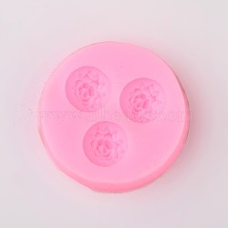 Flower Design DIY Food Grade Silicone Molds, Fondant Molds, For DIY Cake Decoration, Chocolate, Candy, UV Resin & Epoxy Resin Jewelry Making, Random Single Color or Random Mixed Color, 42x8mm, Inner Size: 15mm(AJEW-L054-71)