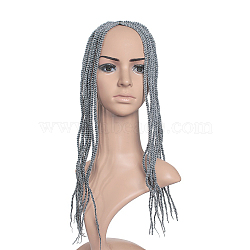(Holiday Stock-Up Sale)Spring Twist Crochet Braids, Synthetic Braiding Hair Extensions, High Temperature Heat Resistant Fiber, Long & Curly Hair, Gray, 17 inch(43.1cm)(OHAR-G005-19B)