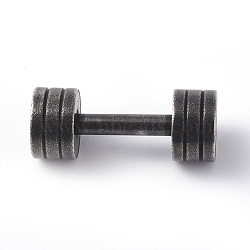 304 Stainless Steel Beads, Sports Beads, Dumbbell, Antique Silver, 25.5x10mm, Hole: 2mm(X-STAS-F190-25AS)