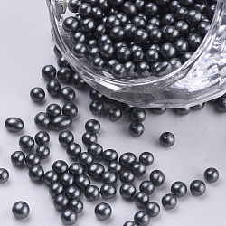 Glass Seed Beads, Baking Varnish, Opaque Colours, For Nail Art Decoration, No Hole/Undrilled, Round, Slate Gray, 2~2.5mm, about 450g/bag(SEED-Q031-02)