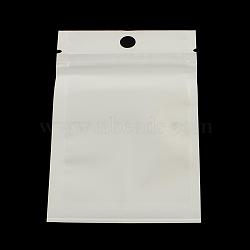 Pearl Film Plastic Resealable Packaging Bags, with Hang Hole, Top Seal, Self Seal Bag, Rectangle, White, 10x7cm, inner measure: 7x6cm(OPP-R002-05)