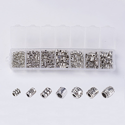 Tibetan Style Alloy Spacer Beads, Mixed Style, Antique Silver, 4~8x3.5~6mm, Hole: 1.5~3.5mm, about 260pcs/box(TIBEB-X0031-B)