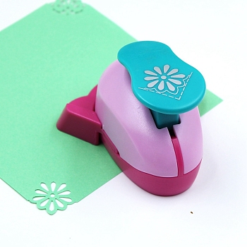 Plastic Paper Corner Craft Hole Punches, Paper Puncher for DIY Paper Cutter Crafts & Scrapbooking, Random Color, Flower, 70x60mm