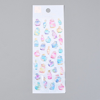 Epoxy Resin Sticker, for Scrapbooking, Travel Diary Craft, Bottle Pattern, 1.25~2.1x0.7~1.6cm