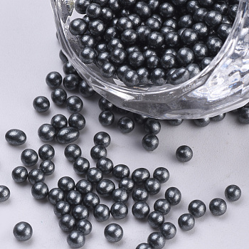 Glass Seed Beads, Baking Varnish, Opaque Colours, For Nail Art Decoration, No Hole/Undrilled, Round, Slate Gray, 2~2.5mm, about 450g/bag