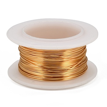 Round Copper Jewelry Wire, Lead Free & Cadmium Free & Nickel Free, Long-Lasting Plated, with Spool, Golden, 0.3mm, about 32.8 Feet(10m)/roll