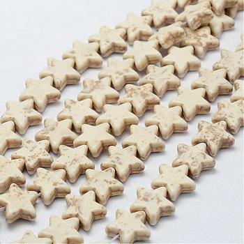 Synthetic Magnesite Bead Strands, Star, 15.5x15.5x5.5mm, Hole: 1mm, about 31pcs/strand, 14.9 inch