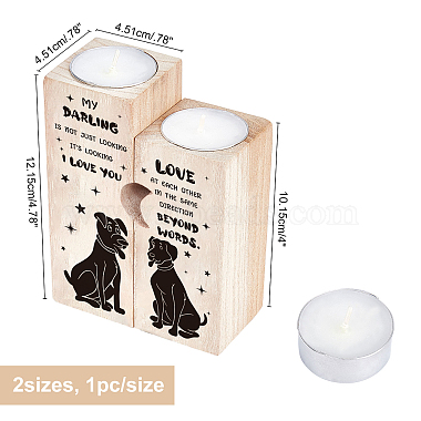 SUPERDANT Memorial Series Wooden Candle Holder and Candles Set(AJEW-SD0001-15F)-2