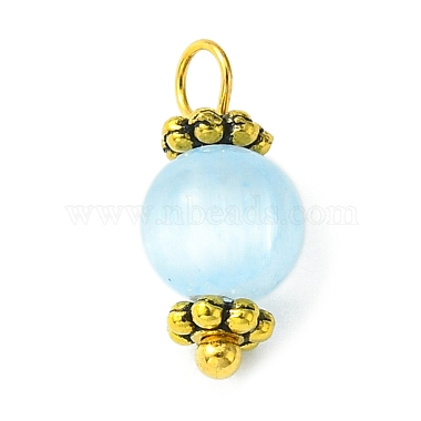 Natural Selenite Dyed Round Charms(PALLOY-JF02218)-2